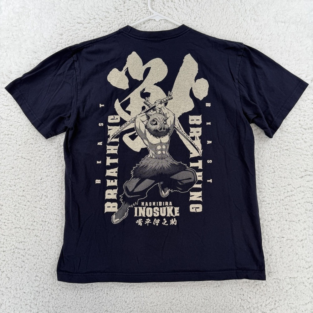COSPA Demon Slayer Shirt Mens Large Blue Inosuke Beast Breathing T-Shirt Anime